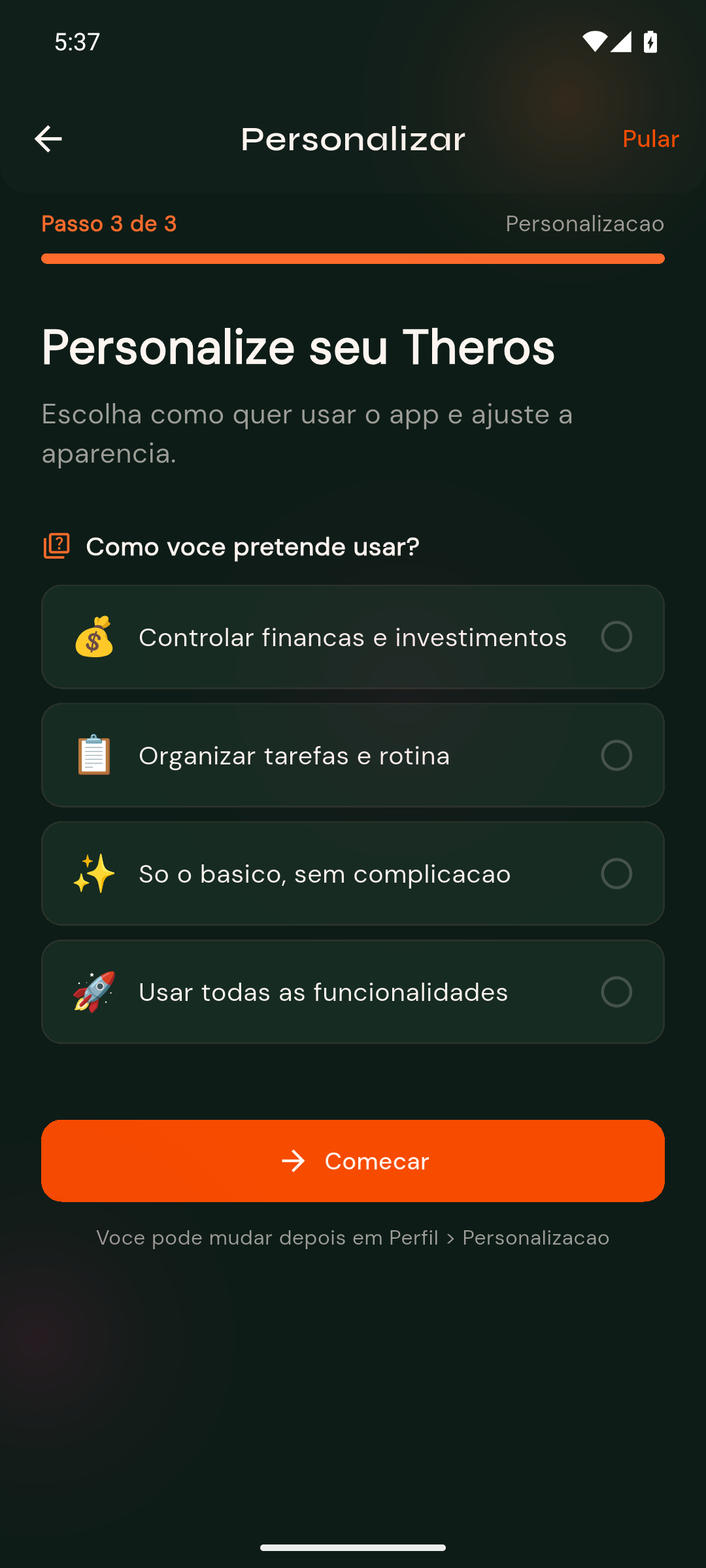 Personalização
